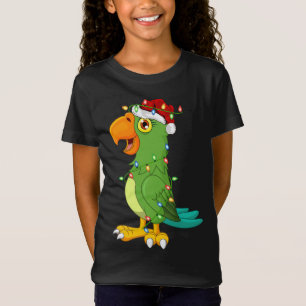 T-Shirt Macaw Oiseau Amant Noël Santa Hat Macaw Noël