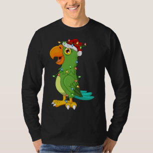 T-shirt Macaw Oiseau Amant Noël Santa Hat Macaw Noël