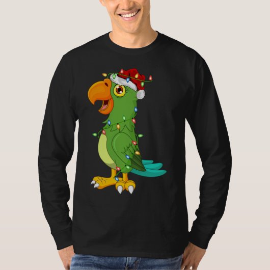 T-shirt Macaw Oiseau Amant Noël Santa Hat Macaw Noël (Devant)