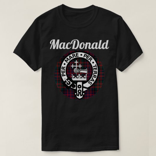 T-shirt MacDonald Clan Nom écossais Armoiries Tartan (Design devant)