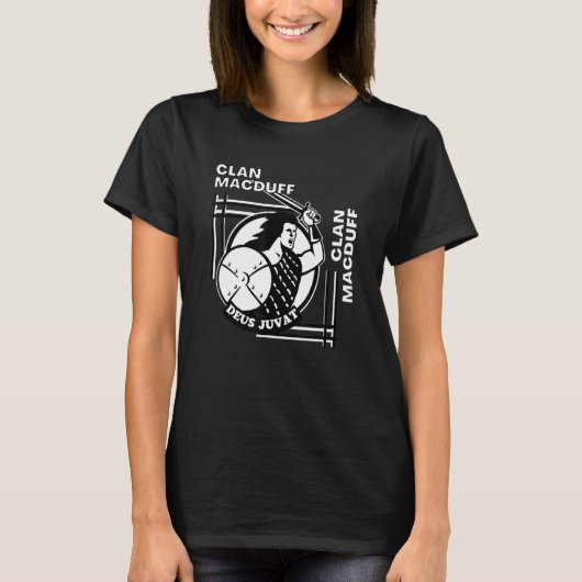 T-shirt Macduff Clan Gaelic Motto Swordsman (Devant)