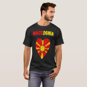 T-shirt Macedonia Flag Holiday Macedonia Heart Macedonian  (Devant entier)