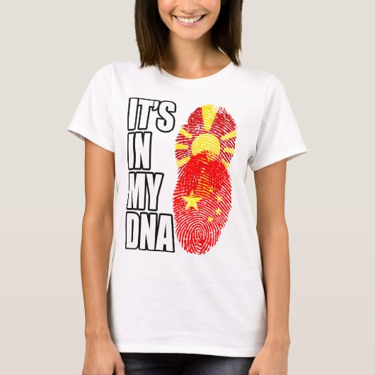 T-shirt Macédonien Et Chinois Mélangent Un Drapeau D'ADN H (Devant)