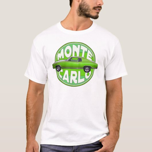 T-shirt machine 1970 verte de Monte Carlo (Devant)
