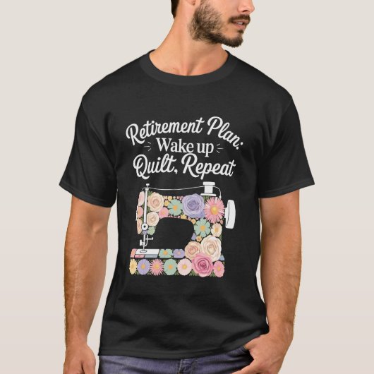 T-shirt Machine à coudre amateur de patchwork Retraite tri (Devant)