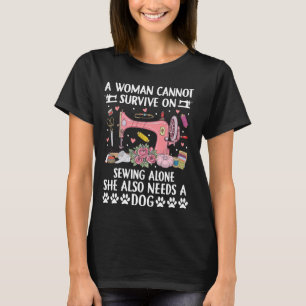 T-shirt Machine à coudre amusante Amoureux des chiens Quil