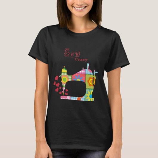 T-shirt Machine à coudre colorée (Devant)