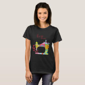 T-shirt Machine à coudre colorée (Devant entier)