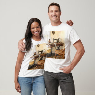 T-shirt Machine à coudre et carrousel de fil