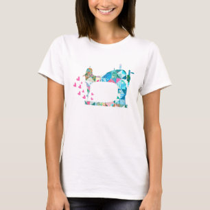 T-shirt Machine à coudre Patchwork