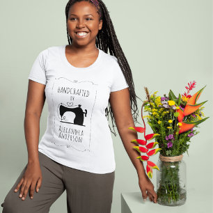 T-shirt Machine à coudre vintage féminine artisanat minima