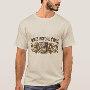 T-shirt Machine à espresso vintage Coffee Before Chaos Ill