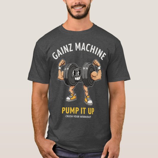 T-shirt Machine à gains Faites-le monter Drôle de haltère (Devant)
