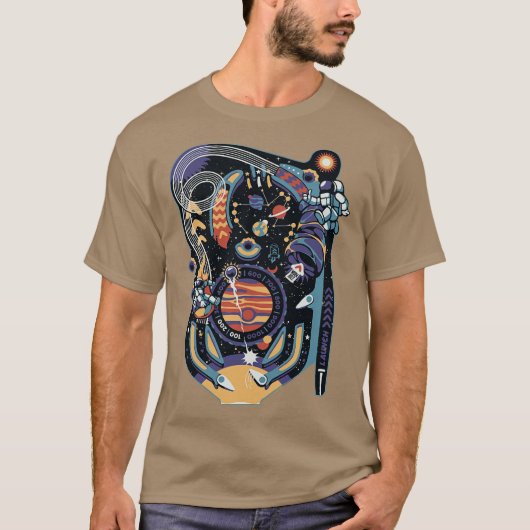 T-shirt Machine à pinball spatial par Tobe Fonseca (Devant)