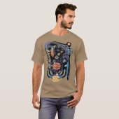 T-shirt Machine à pinball spatial par Tobe Fonseca (Devant entier)