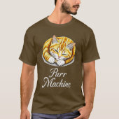 T-shirt Machine à ronronner, joli chat roux endormi (Devant)