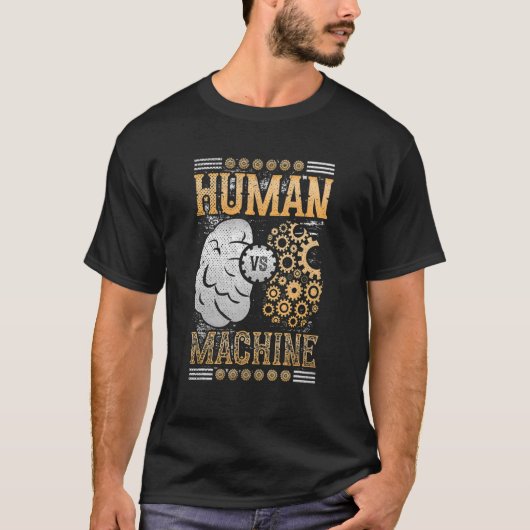 T-shirt Machine Vs Humain Steampunk (Devant)