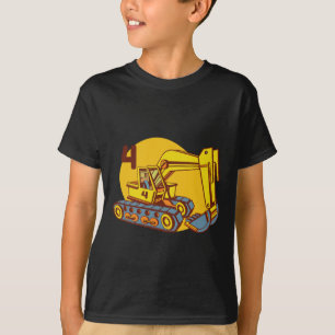 T-shirt Machinerie d'excavatrice jaune mignonne