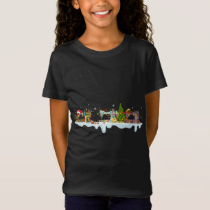 T-Shirt Machines à coudre Gnomes mignons Arbre de Noël Cou