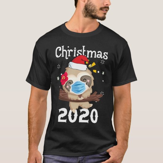 T-shirt Machines à sous avec masque de visage Noël 2020 mi (Devant)