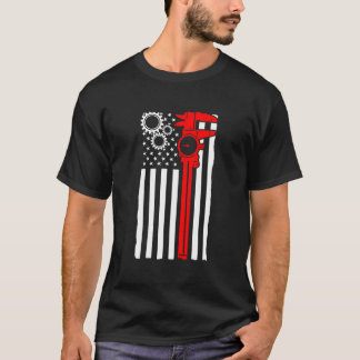 T-shirt Machinist Flag Tools Cnc Machine Operator Machinin