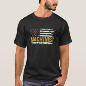 T-shirt Machinist US Flag Distressed Machining Lathe Milli (Devant)
