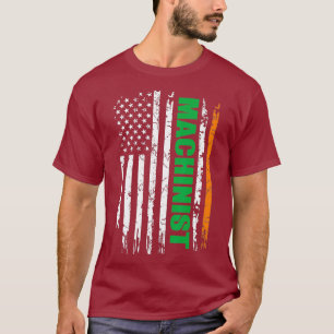 T-shirt Machinist USA Drapeau irlandais St Patrick Jour Ca