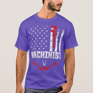 T-shirt Machinist USA Drapeaux Machine Operator Machines