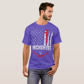 T-shirt Machinist USA Drapeaux Machine Operator Machines (Devant entier)