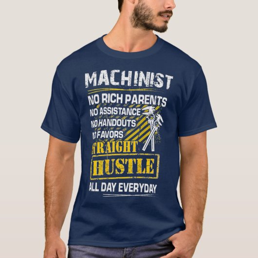 T-shirt Machiniste droite Hustle tous les jours (Devant)