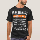 T-shirt Machiniste Taux Horaire Funny Machinistes Offre d' (Devant)
