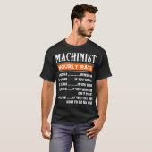 T-shirt Machiniste Taux Horaire Funny Machinistes Offre d' (Devant entier)