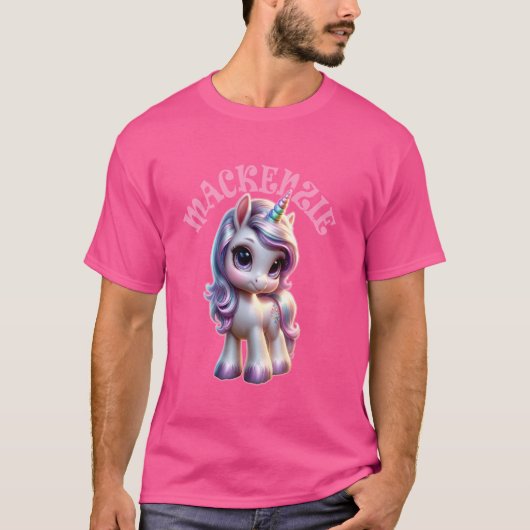T-shirt Mackenzie Cute Unicorn Design pour les filles Nom  (Devant)