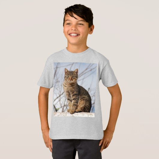 T-shirt Mackerel Tabby Cat Kid's (Devant entier)