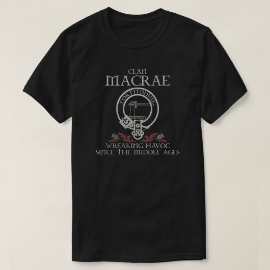 T-shirt Macrae 2 Clan crest Scottish nom tartan Thistl (Design devant)