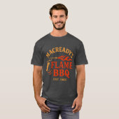 T-shirt Macreadys flame BBQ est 1982 ami (Devant entier)