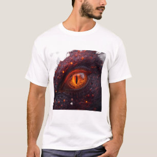 T-Shirt Macro Graphique Œil de Dragon Ardente