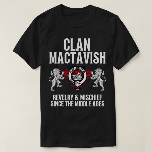 T-shirt MacTavish Clan Scottish Nom Armoiries Tartan F (Design devant)