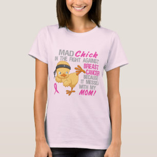 T-shirt Mad Chick Messed Avec Maman 3 Cancer Du Sein