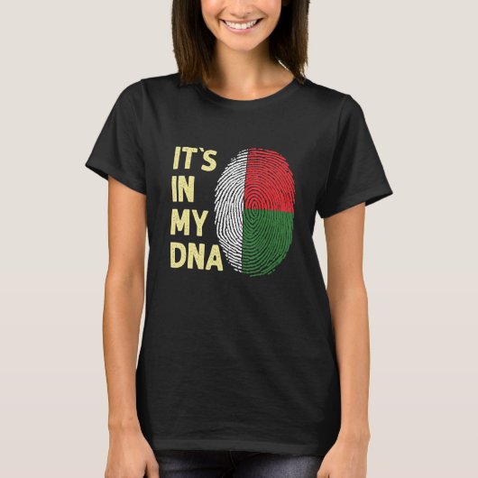 T-shirt Madagascar Dans Mon Adn Équipe Drapeau Malgache Ma (Devant)