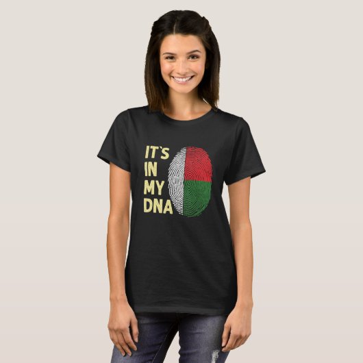 T-shirt Madagascar Dans Mon Adn Équipe Drapeau Malgache Ma (Devant entier)