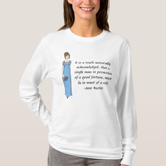 T-shirt Madame fierté de Jane Austen et citation de (Devant)
