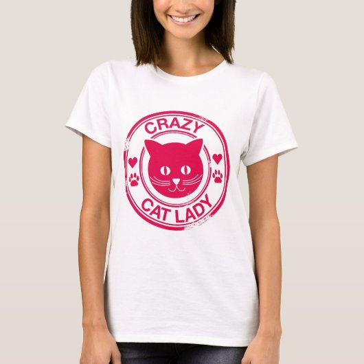 T-shirt Madame folle de chat (Devant)