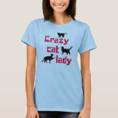 T-shirt Madame folle de chat (Devant)