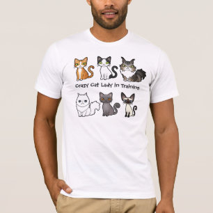 T-shirt Madame folle de chat dans la formation (concevez