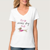 T-shirt Madame folle de chien de saucisse (Devant)