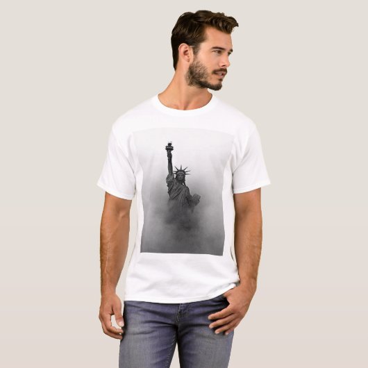 T-shirt Madame noire et blanche Liberty enveloppée en (Devant entier)
