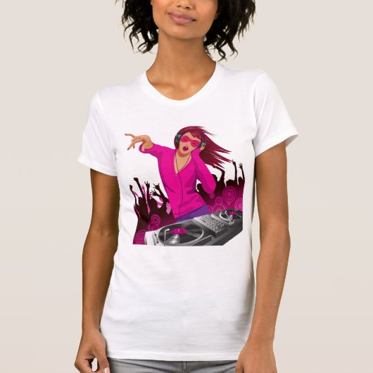 T-shirt Madame rose fabuleuse DJ (Devant)