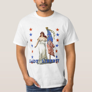 T-shirt Madame vintage Liberty avec le drapeau américain