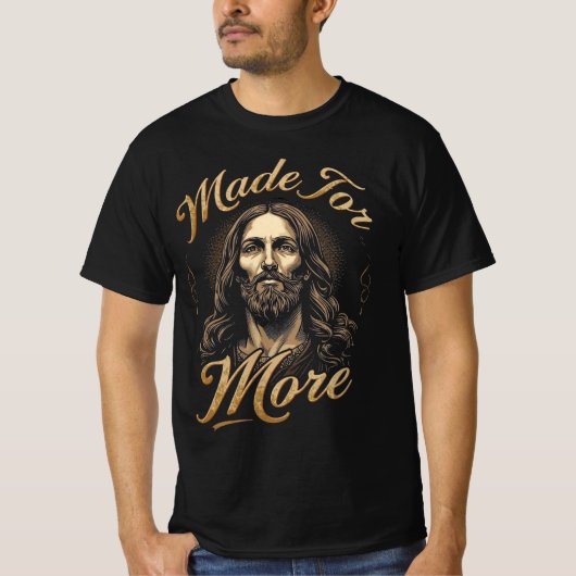 T-shirt Made for More Gold Lettering Jesus Graphic (Devant)